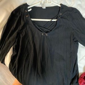 Long sleeve cris cross top